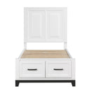  Homelegance Garretson 1450WHT-1* Twin Platform Bed with Footboard Storage IMAGE 2