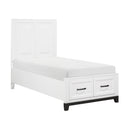  Homelegance Garretson 1450WHT-1* Twin Platform Bed with Footboard Storage IMAGE 3