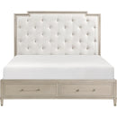  Size_Queen -- Genoa 1312-1* Queen Platform Bed with Footboard Storage IMAGE 3