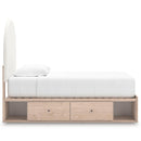  Size_Twin -- Signature Design by Ashley Arloster Upholstered Panel Bed with Storage IMAGE 4