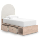  Size_Twin -- Signature Design by Ashley Arloster Upholstered Panel Bed with Storage IMAGE 2