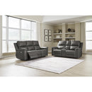  Manufacturer Color_Anchor -- Signature Design by Ashley Bleckley Power Reclining Leather Match Loveseat with Console IMAGE 8