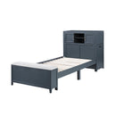  Homelegance Sloane B2024BUBC-1* Twin Bookcase Platform Bed with Hidden Desk, Stool and Storage Bench IMAGE 4