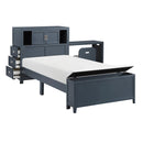  Homelegance Sloane B2024BUBC-1* Twin Bookcase Platform Bed with Hidden Desk, Stool and Storage Bench IMAGE 9