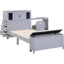  Homelegance Sloane B2024GYBC-1* Twin Bookcase Platform Bed with Hidden Desk, Stool and Storage Bench IMAGE 10