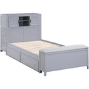  Homelegance Sloane B2024GYBC-1* Twin Bookcase Platform Bed with Hidden Desk, Stool and Storage Bench IMAGE 12