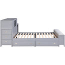 Homelegance Sloane B2024GYBC-1* Twin Bookcase Platform Bed with Hidden Desk, Stool and Storage Bench IMAGE 14
