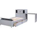  Homelegance Sloane B2024GYBC-1* Twin Bookcase Platform Bed with Hidden Desk, Stool and Storage Bench IMAGE 16