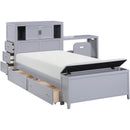  Homelegance Sloane B2024GYBC-1* Twin Bookcase Platform Bed with Hidden Desk, Stool and Storage Bench IMAGE 17