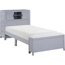  Homelegance Sloane B2024GYBC-1* Twin Bookcase Platform Bed with Hidden Desk, Stool and Storage Bench IMAGE 1