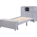  Homelegance Sloane B2024GYBC-1* Twin Bookcase Platform Bed with Hidden Desk, Stool and Storage Bench IMAGE 4