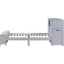  Homelegance Sloane B2024GYBC-1* Twin Bookcase Platform Bed with Hidden Desk, Stool and Storage Bench IMAGE 6