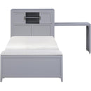  Homelegance Sloane B2024GYBC-1* Twin Bookcase Platform Bed with Hidden Desk, Stool and Storage Bench IMAGE 7