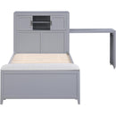  Homelegance Sloane B2024GYBC-1* Twin Bookcase Platform Bed with Hidden Desk, Stool and Storage Bench IMAGE 8