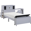  Homelegance Sloane B2024GYBC-1* Twin Bookcase Platform Bed with Hidden Desk, Stool and Storage Bench IMAGE 9