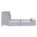  Homelegance Sloane B2024GYBCF-1* Full Bookcase Platform Bed with Hidden Desk, Stool and Storage Bench IMAGE 10