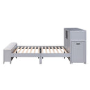  Homelegance Sloane B2024GYBCF-1* Full Bookcase Platform Bed with Hidden Desk, Stool and Storage Bench IMAGE 6