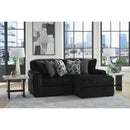  Manufacturer Color_Onyx -- Signature Design by Ashley Midnight Madness Fabric 2 pc Sectional IMAGE 3