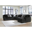  Manufacturer Color_Onyx -- Signature Design by Ashley Midnight Madness Fabric 6 pc Sectional IMAGE 2