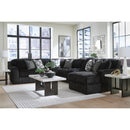  Manufacturer Color_Onyx -- Signature Design by Ashley Midnight Madness Fabric 6 pc Sectional IMAGE 3