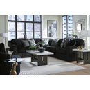  Manufacturer Color_Onyx -- Signature Design by Ashley Midnight Madness Fabric 5 pc Sectional IMAGE 4