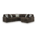  Manufacturer Color_Chocolate -- Signature Design by Ashley Midnight Madness Fabric 5 pc Sectional IMAGE 1