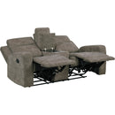  Manufacturer Color_Brown -- Muncie 9635BR-2 Double Reclining Love Seat with Center Console IMAGE 3