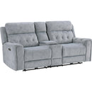  Manufacturer Color_Grey -- Celeste 9670GY-2PWH Power Reclining Love Seat with Center Console IMAGE 1