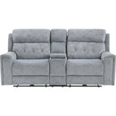  Manufacturer Color_Grey -- Celeste 9670GY-2PWH Power Reclining Love Seat with Center Console IMAGE 2