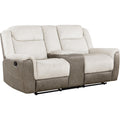  Manufacturer Color_Beige -- Harriette 9703BE-2 Double Reclining Love Seat with Center Console IMAGE 1