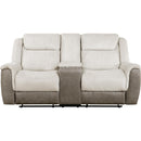  Manufacturer Color_Beige -- Harriette 9703BE-2 Double Reclining Love Seat with Center Console IMAGE 2
