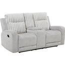  Homelegance Benton 9728LGY-2 Double Reclining Love Seat with Center Console IMAGE 1