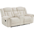  Manufacturer Color_Beige -- Nutmeg 9901BE-2 Double Reclining Love Seat with Center Console IMAGE 1
