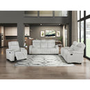  Homelegance Ronan 8455GRY-3 Double Reclining Sofa with Center Drop-Down Cup Holders, Storage Arms, Cup Holders, Reading Lights, Magazine Bag, Receptacles, Charging Ports and LED IMAGE 14