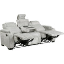  Homelegance Ronan 8455GRY-3 Double Reclining Sofa with Center Drop-Down Cup Holders, Storage Arms, Cup Holders, Reading Lights, Magazine Bag, Receptacles, Charging Ports and LED IMAGE 3