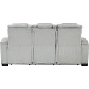  Homelegance Ronan 8455GRY-3 Double Reclining Sofa with Center Drop-Down Cup Holders, Storage Arms, Cup Holders, Reading Lights, Magazine Bag, Receptacles, Charging Ports and LED IMAGE 6