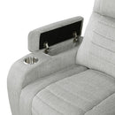 Homelegance Ronan 8455GRY-3 Double Reclining Sofa with Center Drop-Down Cup Holders, Storage Arms, Cup Holders, Reading Lights, Magazine Bag, Receptacles, Charging Ports and LED IMAGE 8