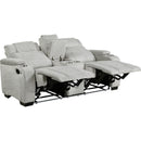  Homelegance Ronan 8455GRY-2 Double Reclining Love Seat with Center Console, Wireless Speakers, Storage Arms, Cup holders and LED IMAGE 3