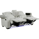  Homelegance Ronan 8455GRY-2 Double Reclining Love Seat with Center Console, Wireless Speakers, Storage Arms, Cup holders and LED IMAGE 4