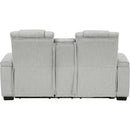 Homelegance Ronan 8455GRY-2 Double Reclining Love Seat with Center Console, Wireless Speakers, Storage Arms, Cup holders and LED IMAGE 6