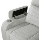  Homelegance Ronan 8455GRY-2 Double Reclining Love Seat with Center Console, Wireless Speakers, Storage Arms, Cup holders and LED IMAGE 9