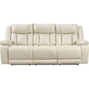  Manufacturer Color_Beige -- Homelegance Huron Power Reclining Polyurethane Sofa IMAGE 2