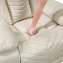  Manufacturer Color_Beige -- Homelegance Huron Power Reclining Polyurethane Loveseat with Console IMAGE 10