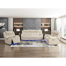  Manufacturer Color_Beige -- Homelegance Huron Power Reclining Polyurethane Loveseat with Console IMAGE 14