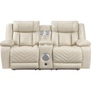  Manufacturer Color_Beige -- Homelegance Huron Power Reclining Polyurethane Loveseat with Console IMAGE 2