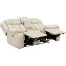  Manufacturer Color_Beige -- Homelegance Huron Power Reclining Polyurethane Loveseat with Console IMAGE 3