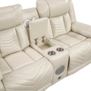  Manufacturer Color_Beige -- Homelegance Huron Power Reclining Polyurethane Loveseat with Console IMAGE 7