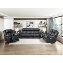  Manufacturer Color_Black -- Huron 8457BLK-3PW Power Double Reclining Sofa IMAGE 13