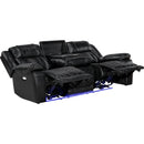  Manufacturer Color_Black -- Huron 8457BLK-3PW Power Double Reclining Sofa IMAGE 4