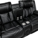  Manufacturer Color_Black -- Huron 8457BLK-2PW Power Double Reclining Love Seat with Center Console IMAGE 10